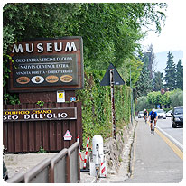 Wegweiser zum Olivenölmuseum von Cisano Wegweiser, Museum, Cisano, Gardasee